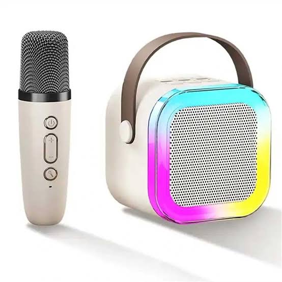 New K12 Karaoke Machine Portable Bluetooth Speaker With 1- Wireless Microphones HiFi Family Singing Loudspeaker Children's Gift