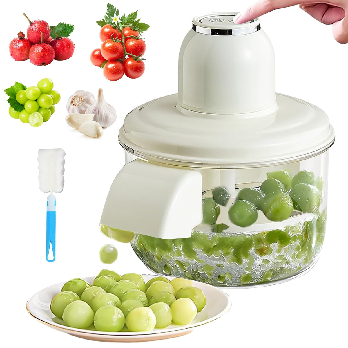 Electric Grape Peeler Machine (Rechargeable Garlic Peeler Skin Remover) Effortless Peeling for Garlic, Grape, Veggie – Time-Saving Tool for Home & Commercial Kitchens