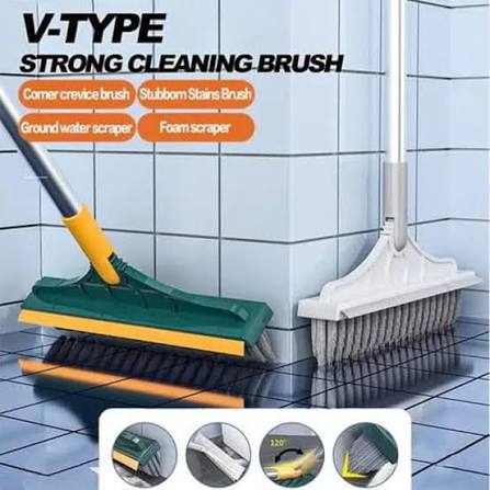 2 in 1 Bathroom Tiles Window Floor Cleaning Brush with 120° Rotatable Head, Multipurpose Bathroom Floor Cleaning Brush,Floor Brush Scrubber with Long Handle