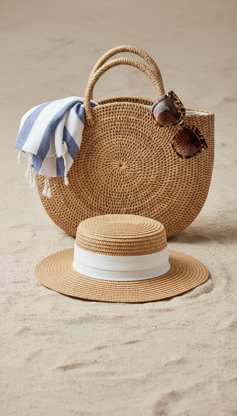 Sun Hat aur Beach Bag Set